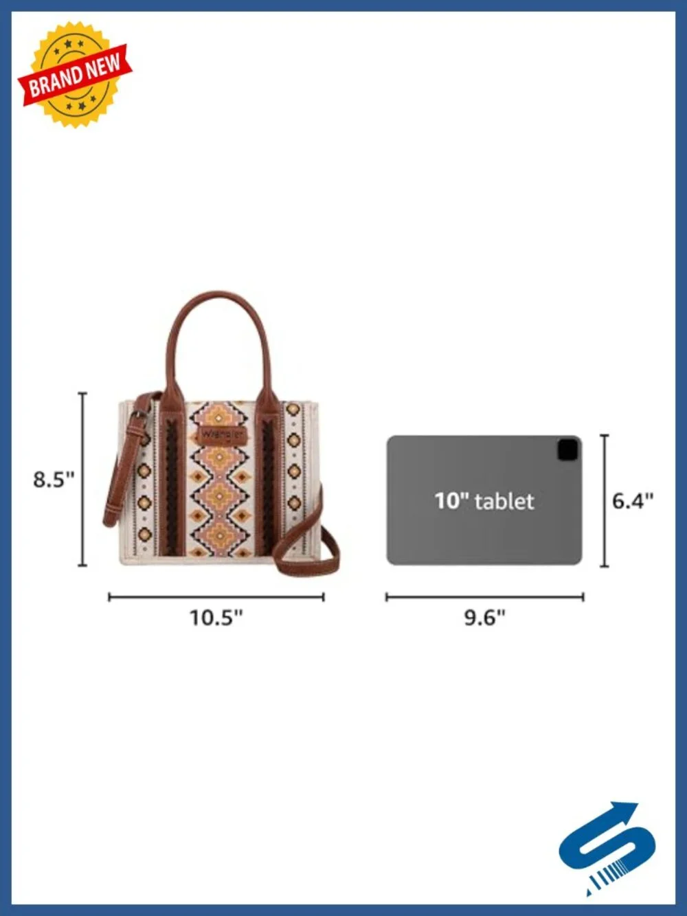 Aztec Print Western Tote Bag Crossbody with Detachable Strap Canvas Satchel